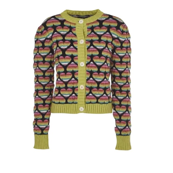 Marco Rambaldi Jacquard Hearts Cardigan - Picture 3 of 12